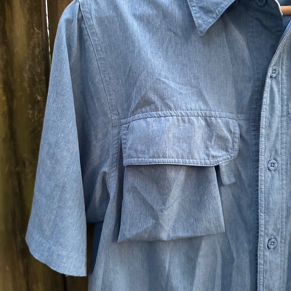 Salt Life Mens Sz Small Blue Short Sleeve Vented Fishing Shirt Stretch Utility - Picture 6 of 10